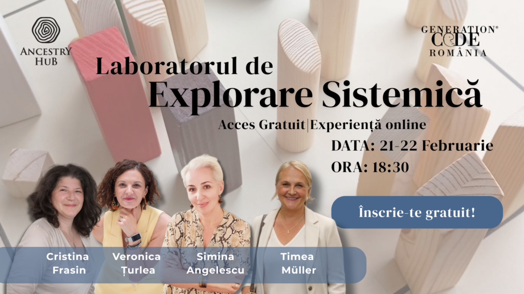 Patru specialiste AncestryHub.ro în webinarul gratuit Laboratorul de Explorare Sistemică, 21–22 februarie”